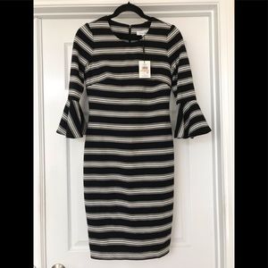 Size 2 Calvin Klein black and white dress with tags